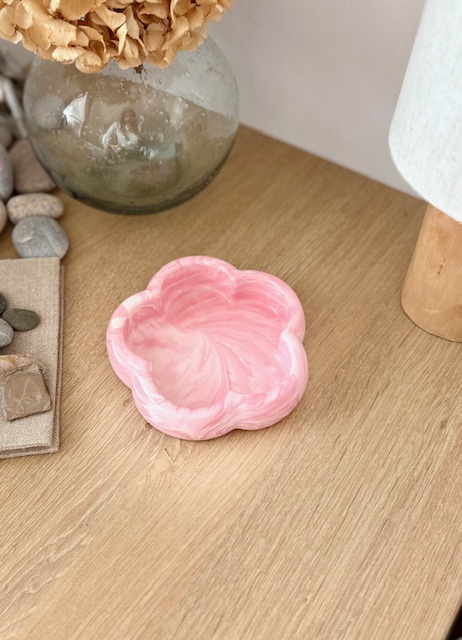 Fluffy fleur marbré rose