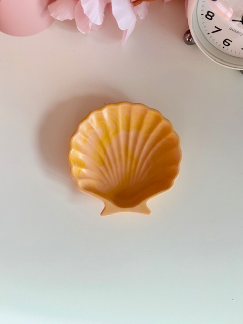 Vide-poche coquillage orange marbré