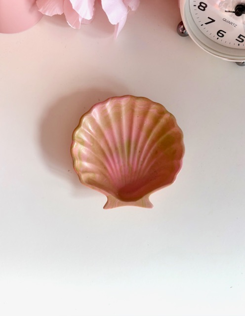 Vide-poche coquillage marbré rose et kaki