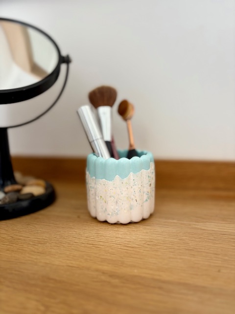 Pot terrazzo bleu bubble