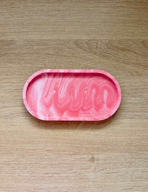 Vide-poche marbré framboise