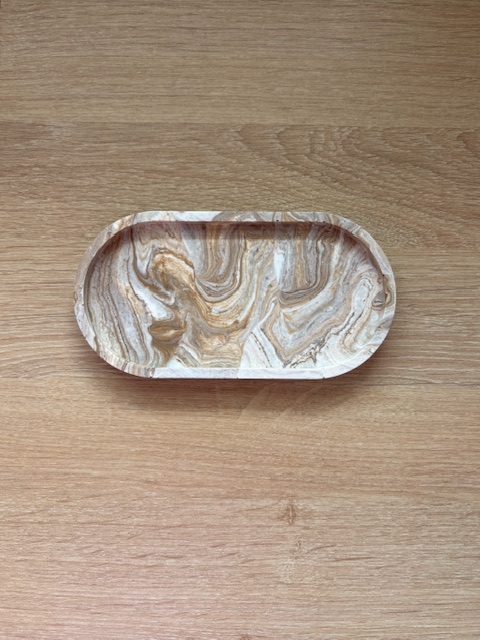 Vide-poche beige marbré