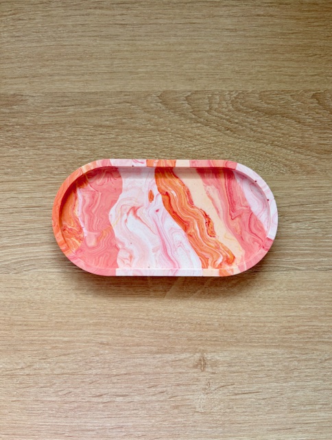 Vide-poche marbré orange et rose