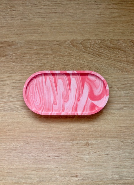 Vide-poche marbré rose