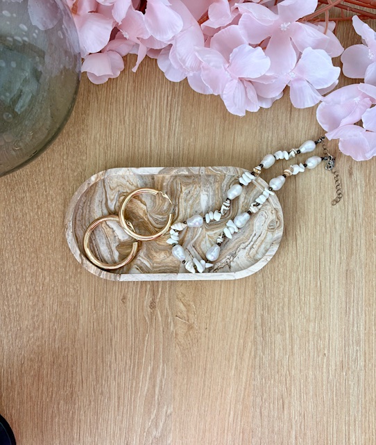 Vide-poche beige marbré