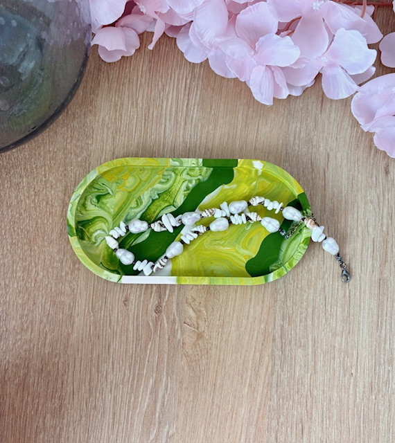 Vide-poche marbré vert