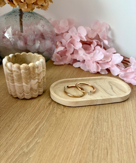 Vide-poche marbré beige