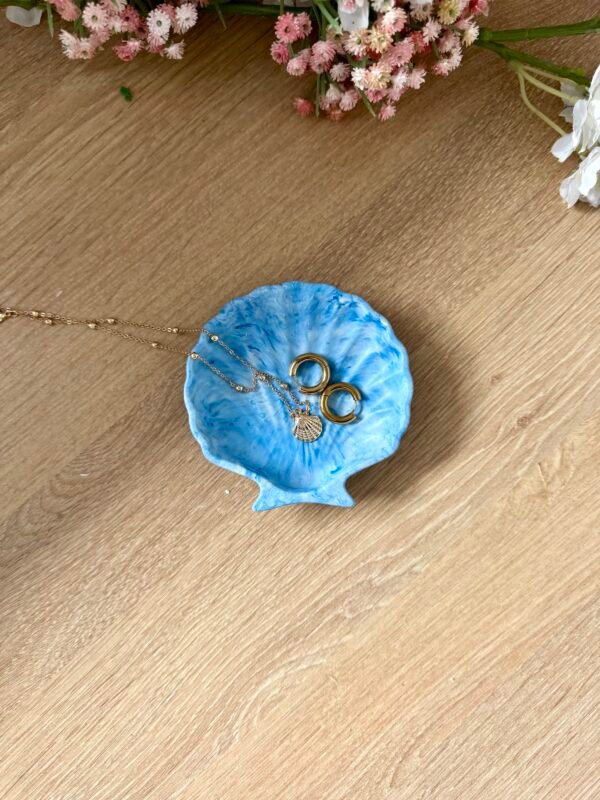 Vide-poche coquillage bleu