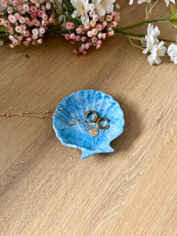 Vide-poche coquillage bleu