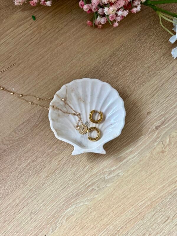 Vide-poche coquillage marbré beige