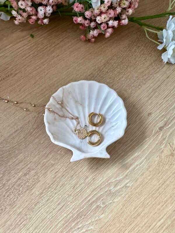 Vide-poche coquillage marbré beige