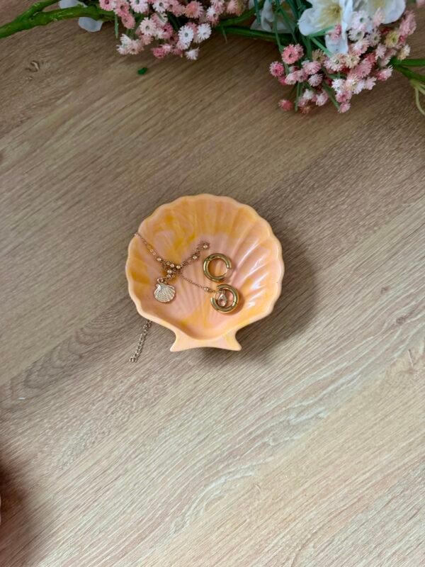 Vide-poche coquillage marbré orange