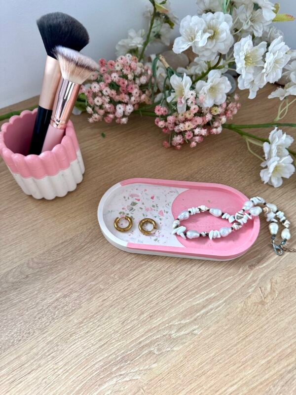 Vide-poche bicolore rose terrazzo