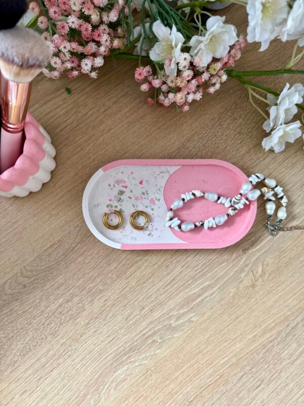 Vide-poche bicolore rose terrazzo