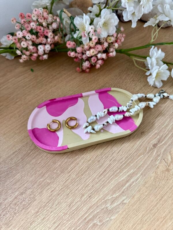 Vide-poche fuschia et kaki